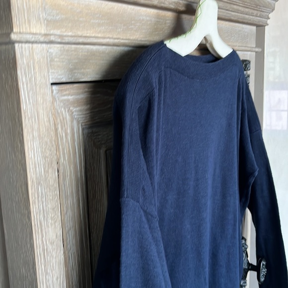 Vince dark navy size small petite cotton long sleeve shirt - Picture 8 of 11